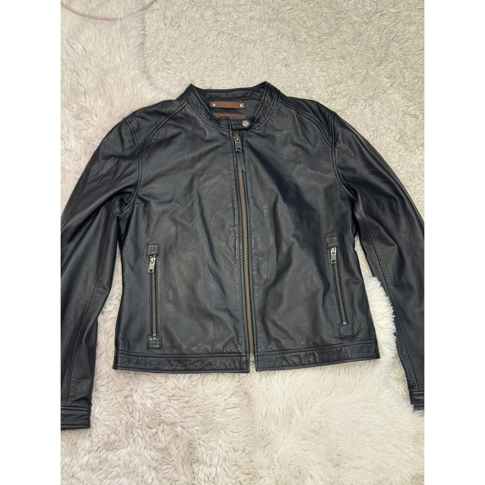 NWT Frye Women's Lamb‎ Leather Full Zip Jacket - Black Large - Picture 2 of 15